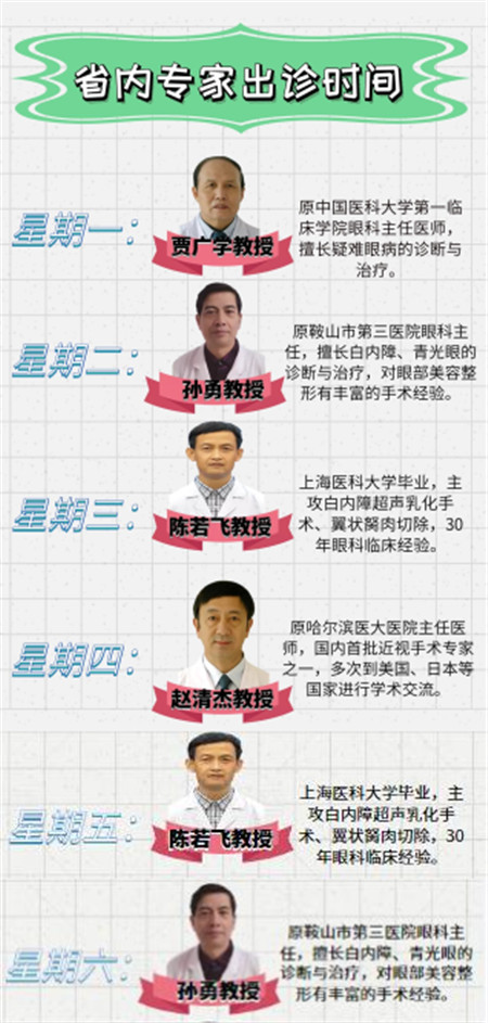 【通知】新調(diào)整 博愛眼科專家出診時間表！(圖1)